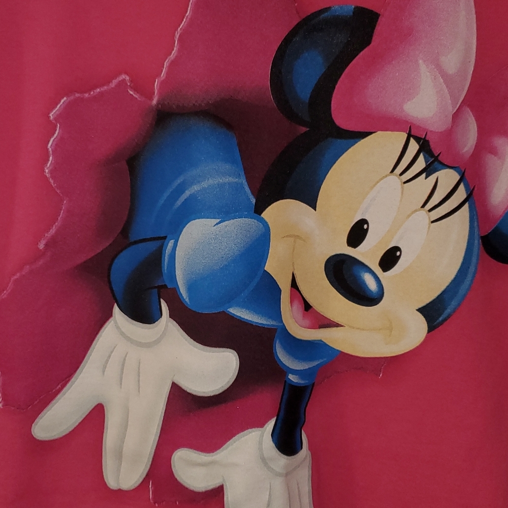 Disney Minnie Mouse Pop Out Graphic Short Sleeve T-Shirt Pink - Picture 2 of 5
